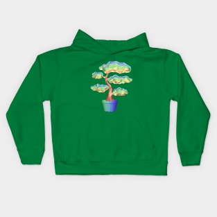 Low Poly Rainbow Bonsai Tree Kids Hoodie